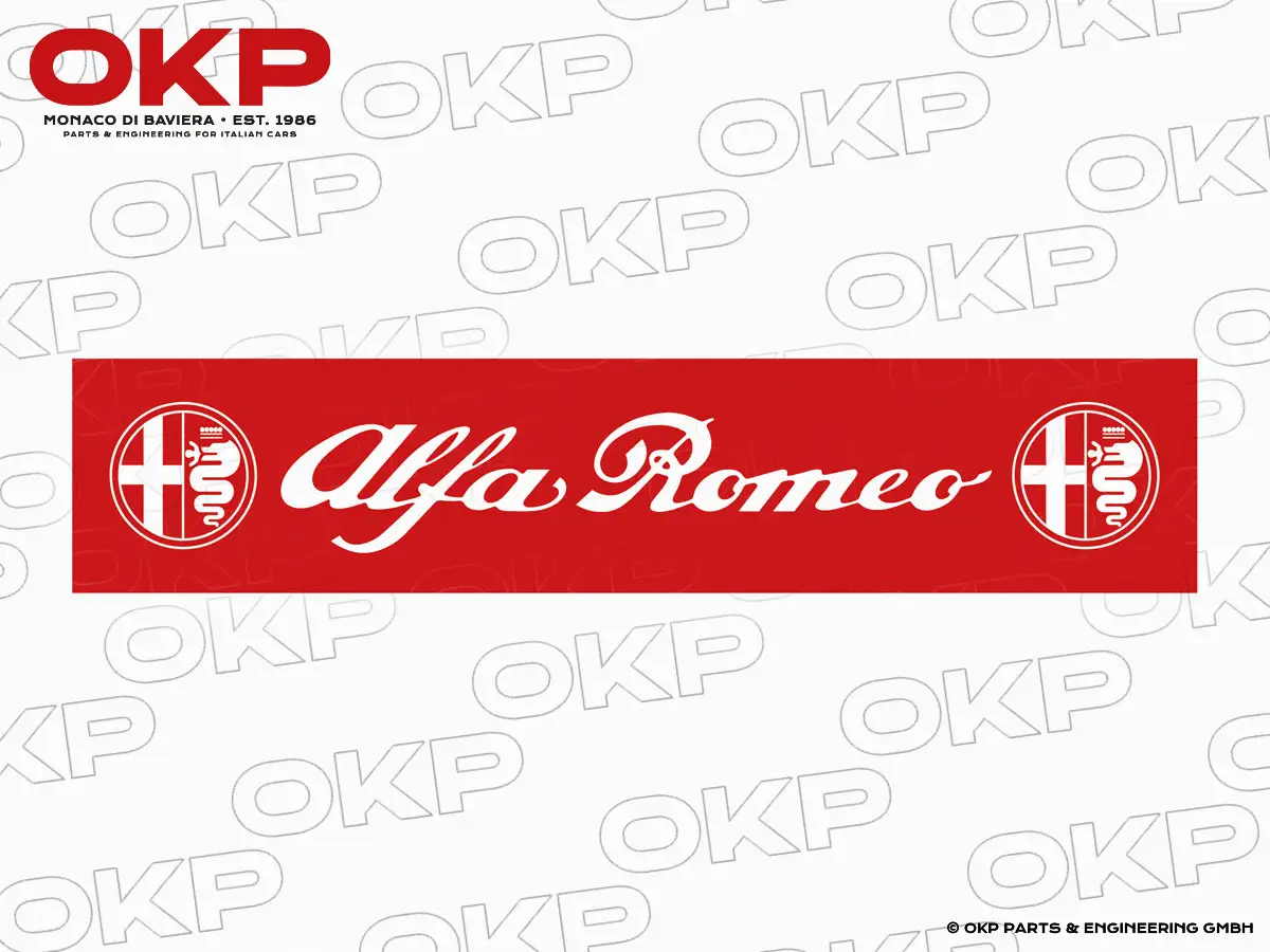Batterie Aufkleber rot Alfa Romeo 24cm x 5cm