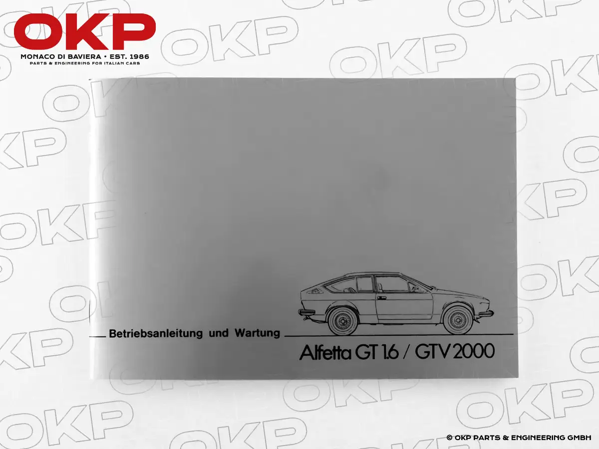 Manuel utilisation Alfetta GT 1.6 / GTV 2000 (allemand)