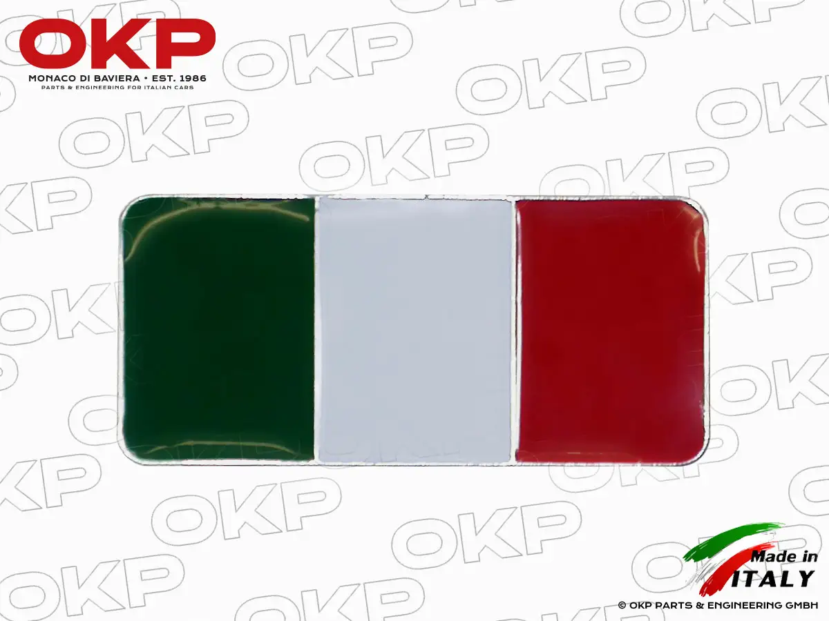 Italien Fahne (Klebeschild) emailliert 78mm x 36mm