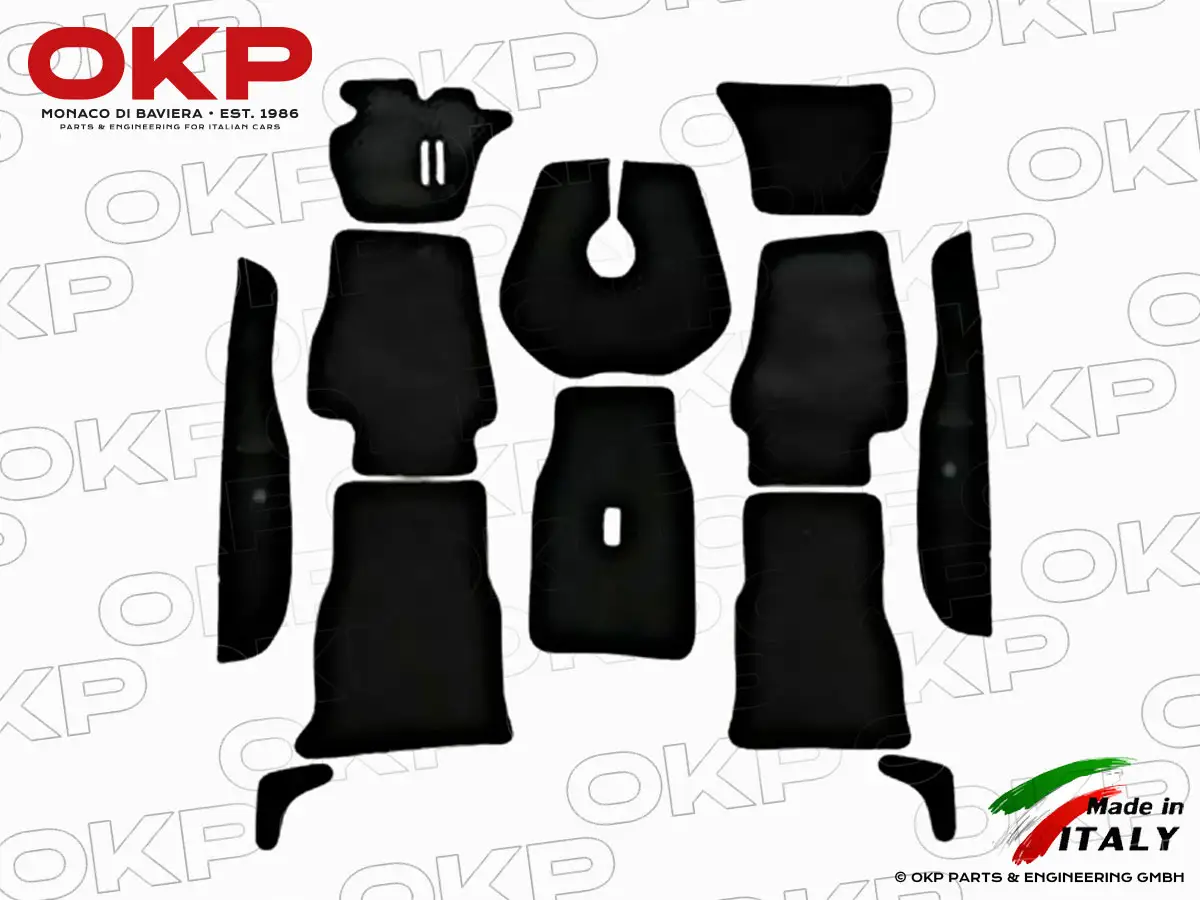 Teppichsatz deluxe Velours schwarz Berlina stehende Ped